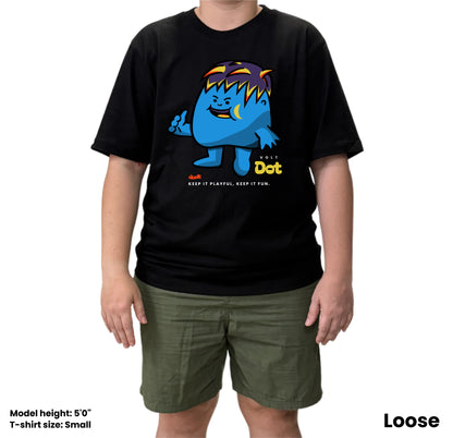Dudli Playful Graphic Tshirts - Dot Lab Volt Dot - Black - oversized_fit