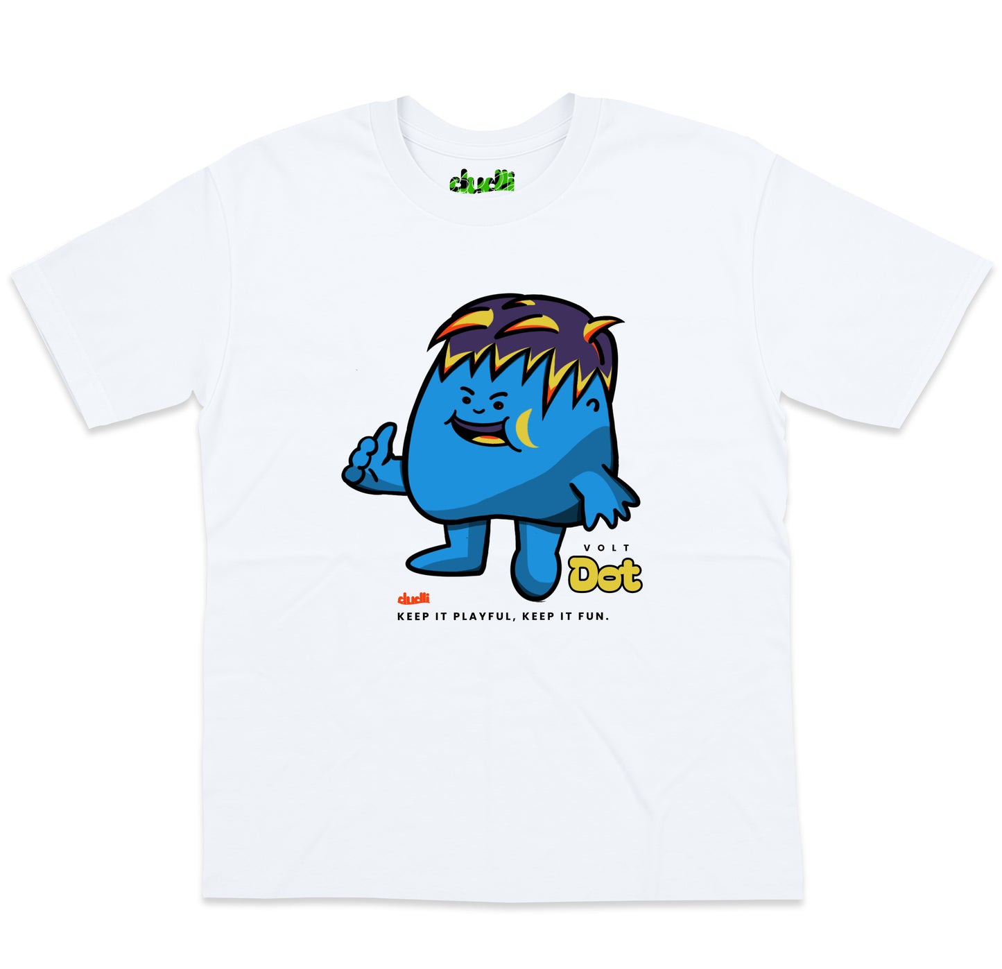 Dudli Playful Graphic Tshirts - Dot Lab Volt Dot - Black - oversized_fit