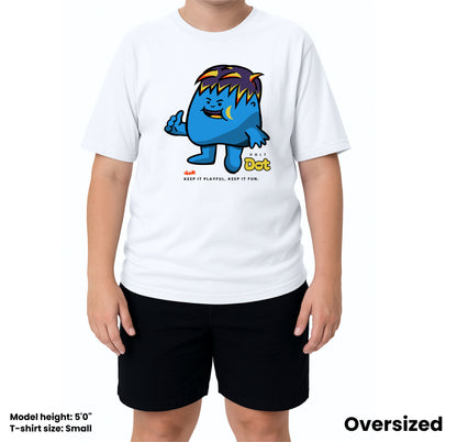 Dudli Playful Graphic Tshirts - Dot Lab Volt Dot - Black - oversized_fit