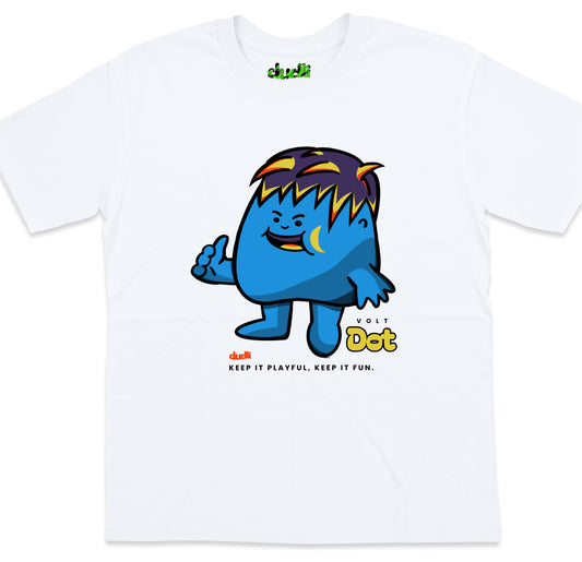 Dudli Playful Graphic Tshirts - Dot Lab Volt Dot - Black - oversized_fit
