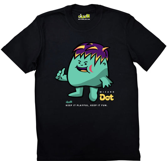 Dudli Playful Graphic Tshirts - Dot Lab Wizard Dot - Black - regular_fit