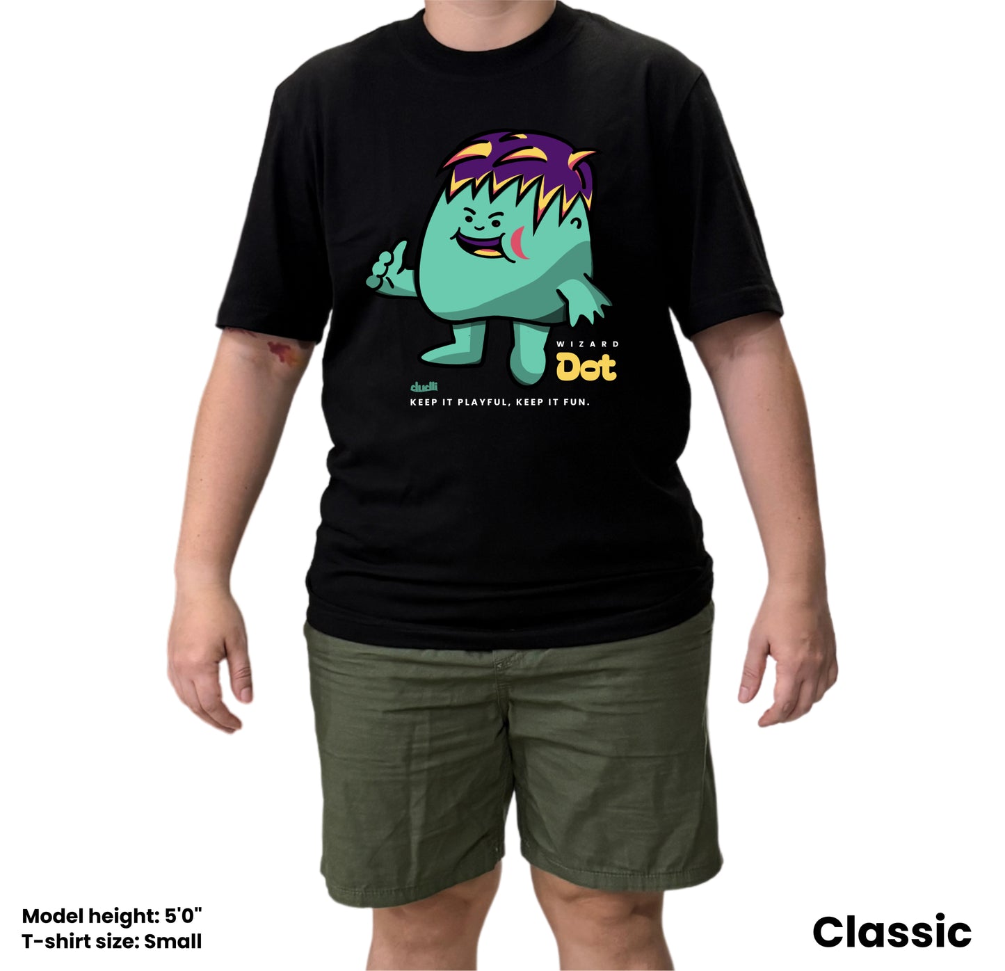 Dudli Playful Graphic Tshirts - Dot Lab Wizard Dot - Black - regular_fit