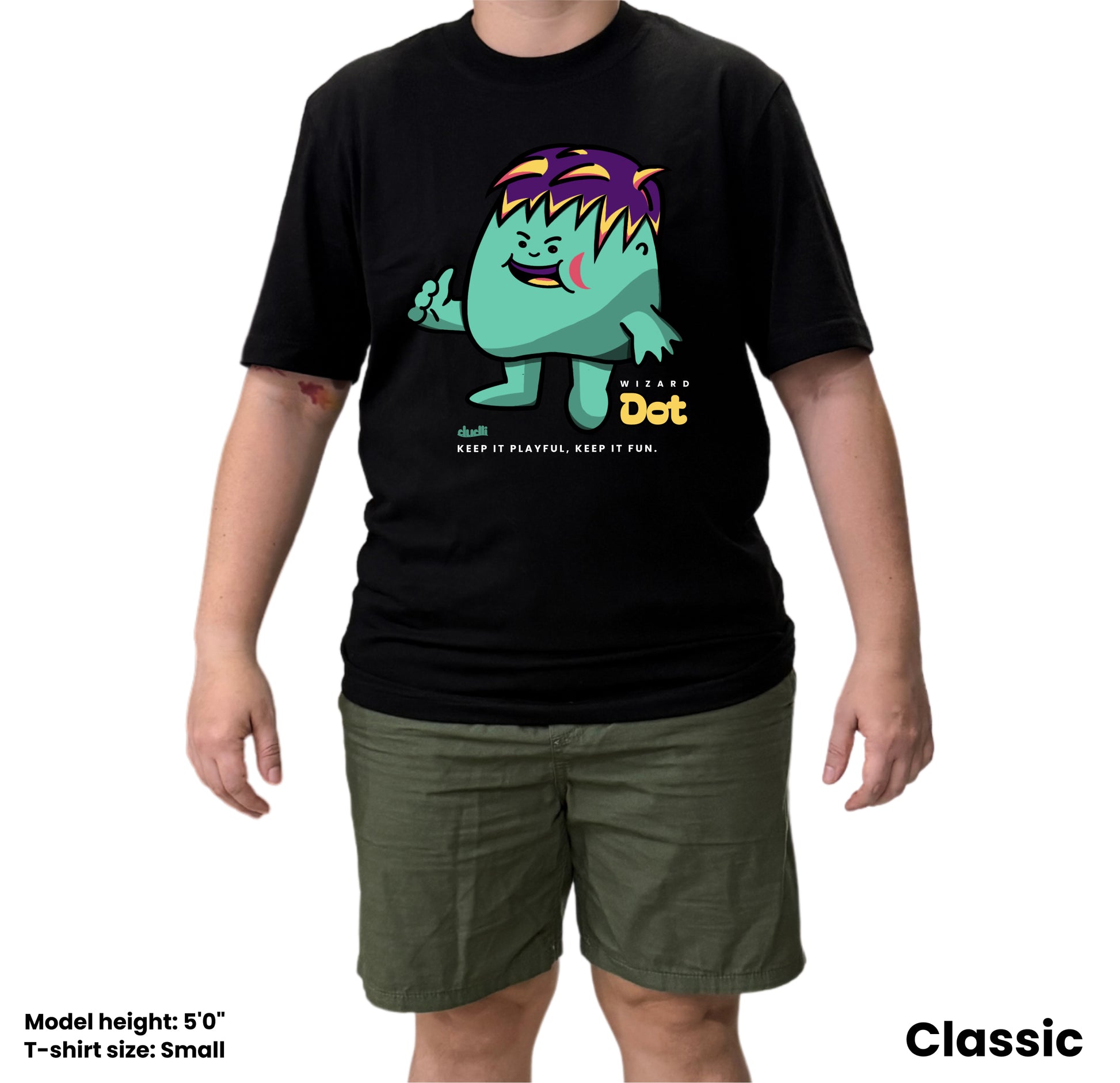 Dudli Playful Graphic Tshirts - Dot Lab Wizard Dot - Black - regular_fit