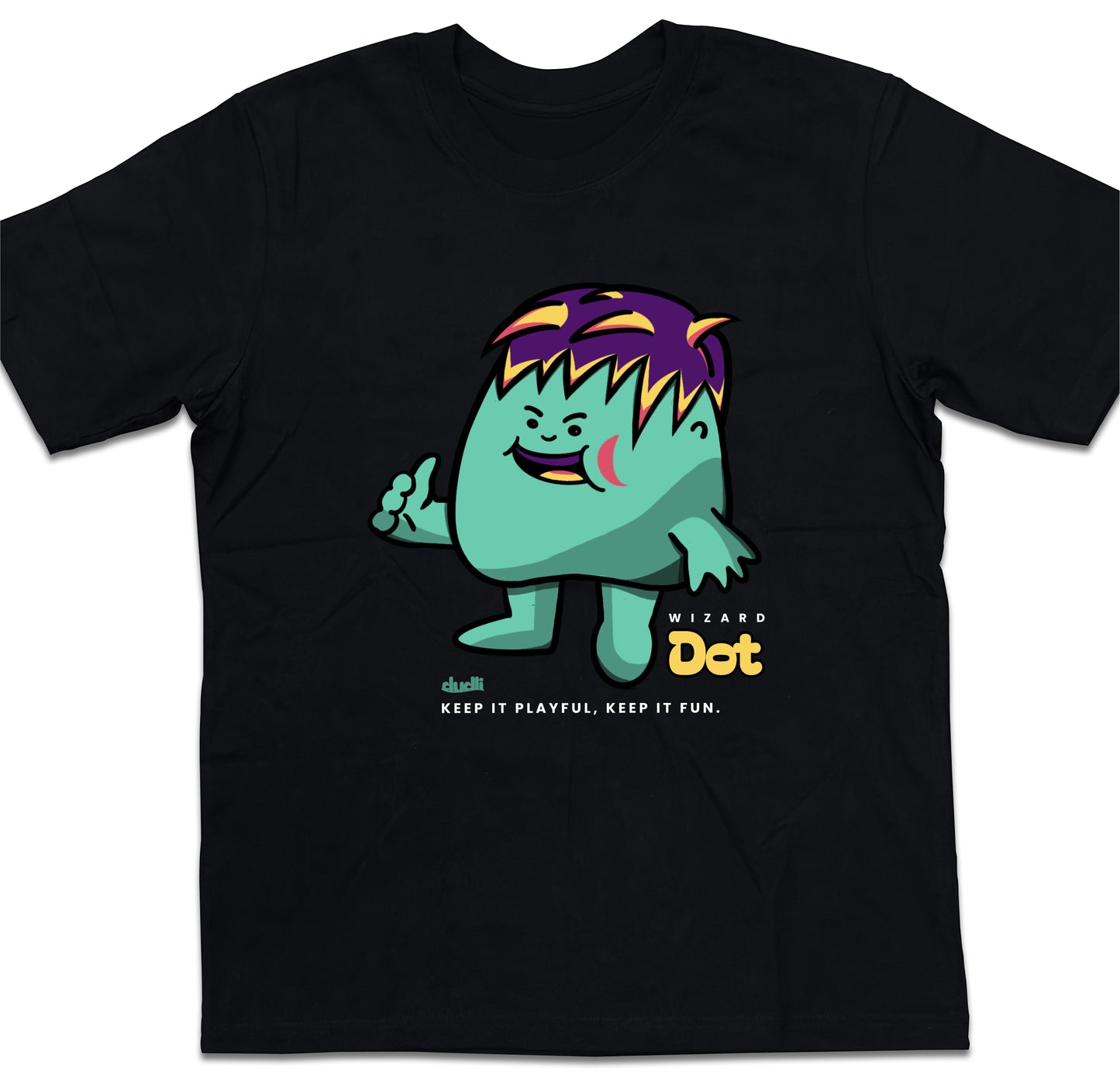Dudli Playful Graphic Tshirts - Dot Lab Wizard Dot - Black - oversized_fit