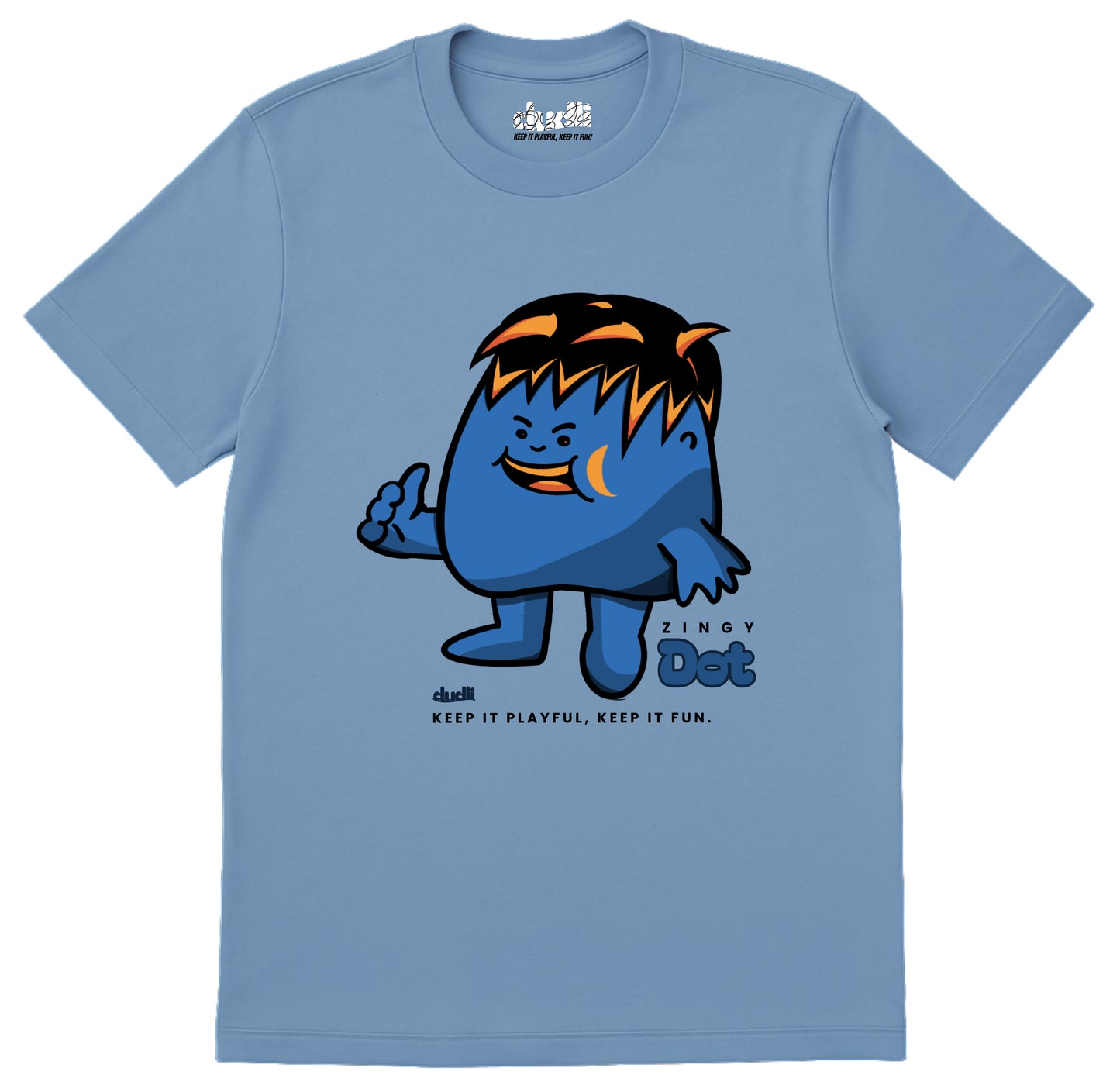 Dudli Playful Graphic Tshirts - Dot Lab Zingy Dot - Sky - regular_fit