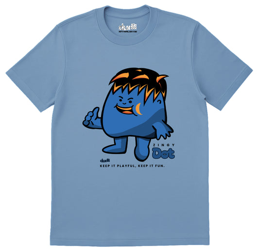 Dudli Playful Graphic Tshirts - Dot Lab Zingy Dot - Sky - regular_fit
