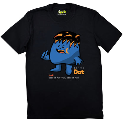 Dudli Playful Graphic Tshirts - Dot Lab Zingy Dot - Black - regular_fit