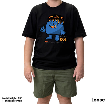 Dudli Playful Graphic Tshirts - Dot Lab Zingy Dot - Black - oversized_fit