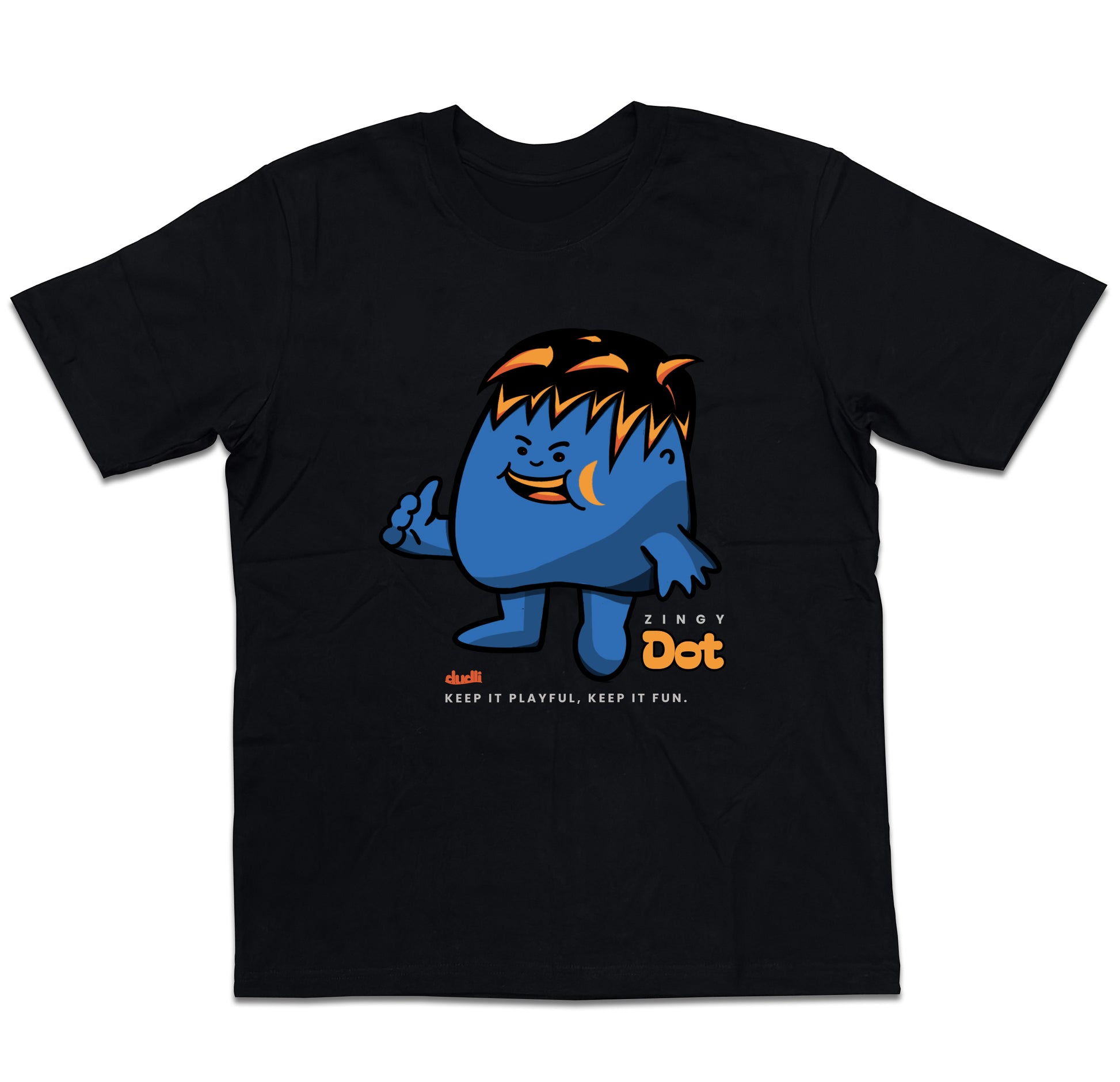 Dudli Playful Graphic Tshirts - Dot Lab Zingy Dot - Black - oversized_fit