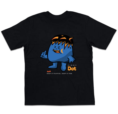 Dudli Playful Graphic Tshirts - Dot Lab Zingy Dot - Black - oversized_fit