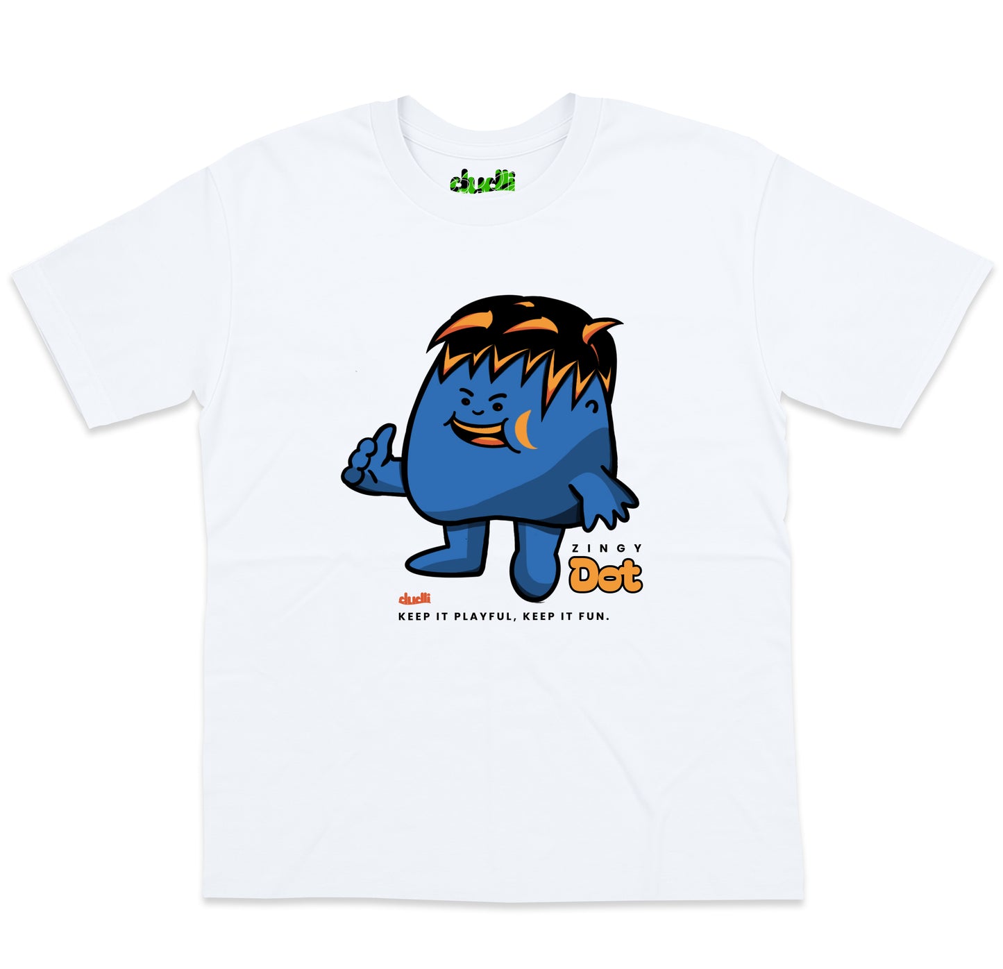 Dudli Playful Graphic Tshirts - Dot Lab Zingy Dot - White - oversized_fit