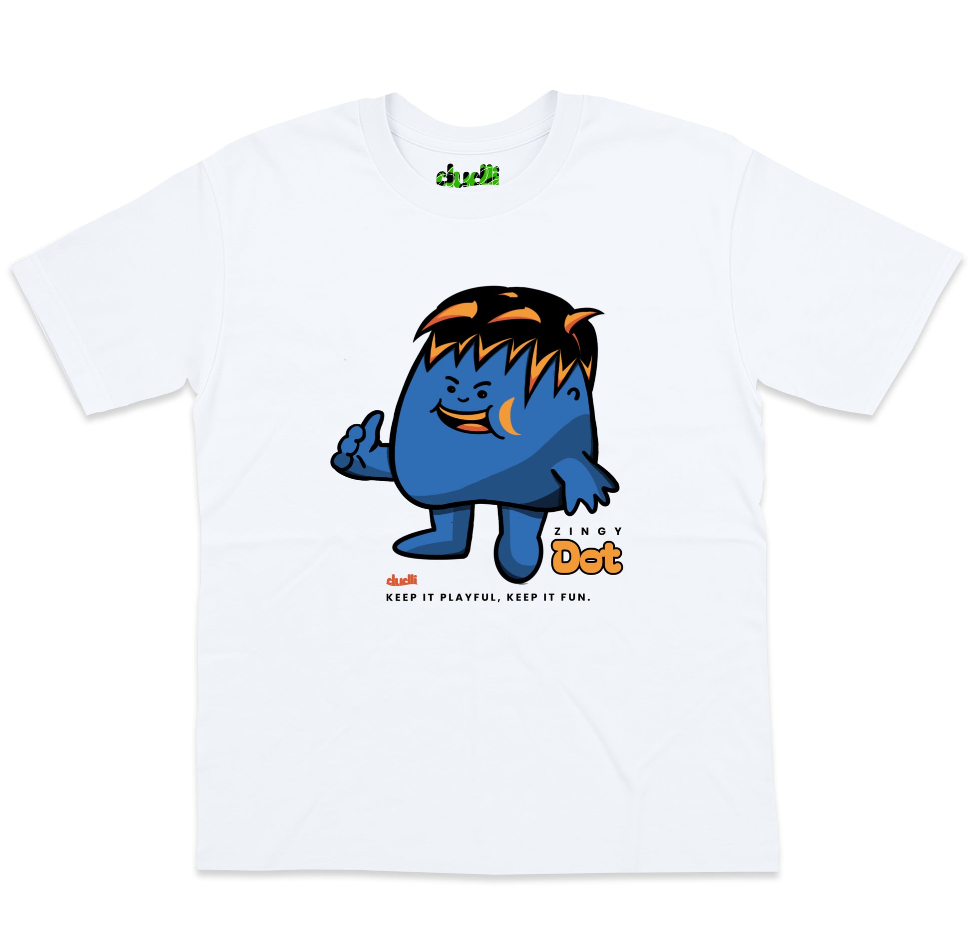 Dudli Playful Graphic Tshirts - Dot Lab Zingy Dot - White - oversized_fit