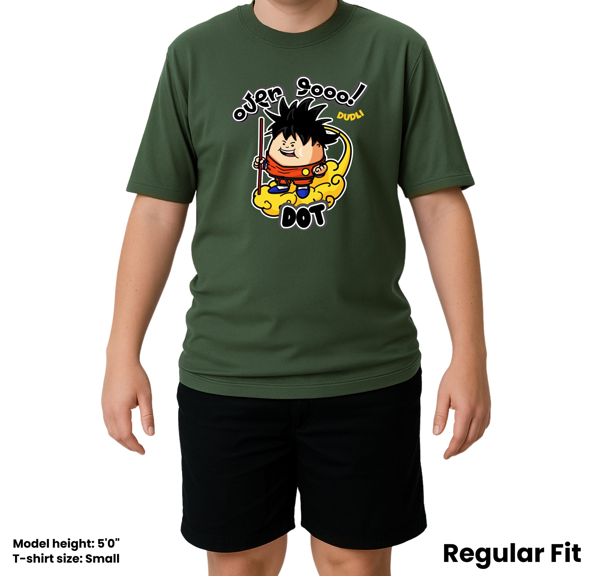 Dudli Playful Graphic Tshirts - Over 9k! Dot | Moss - regular_fit