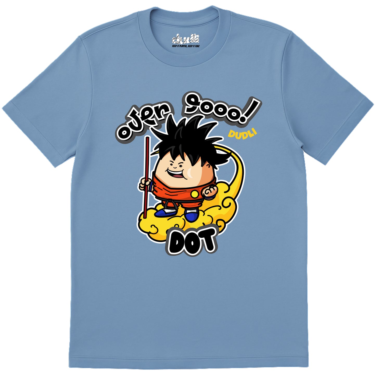 Dudli Playful Graphic Tshirts - Over 9k! Dot | Sky - regular_fit