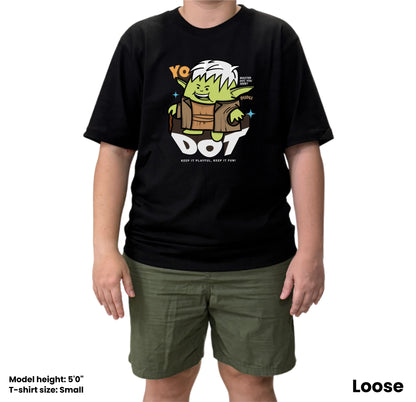 Dudli Graphic Tees - YoDot - Black - oversized_fit