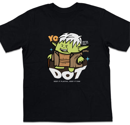 Dudli Graphic Tees - YoDot - Black - oversized_fit