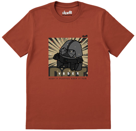 Dudli Playful Graphic Tshirts Dot Vader - Brick - regular_fit