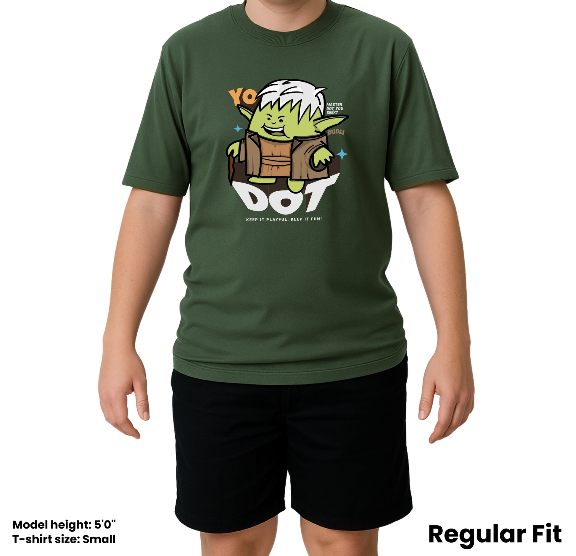 Dudli Graphic Tees YoDot - Moss - regular_fit