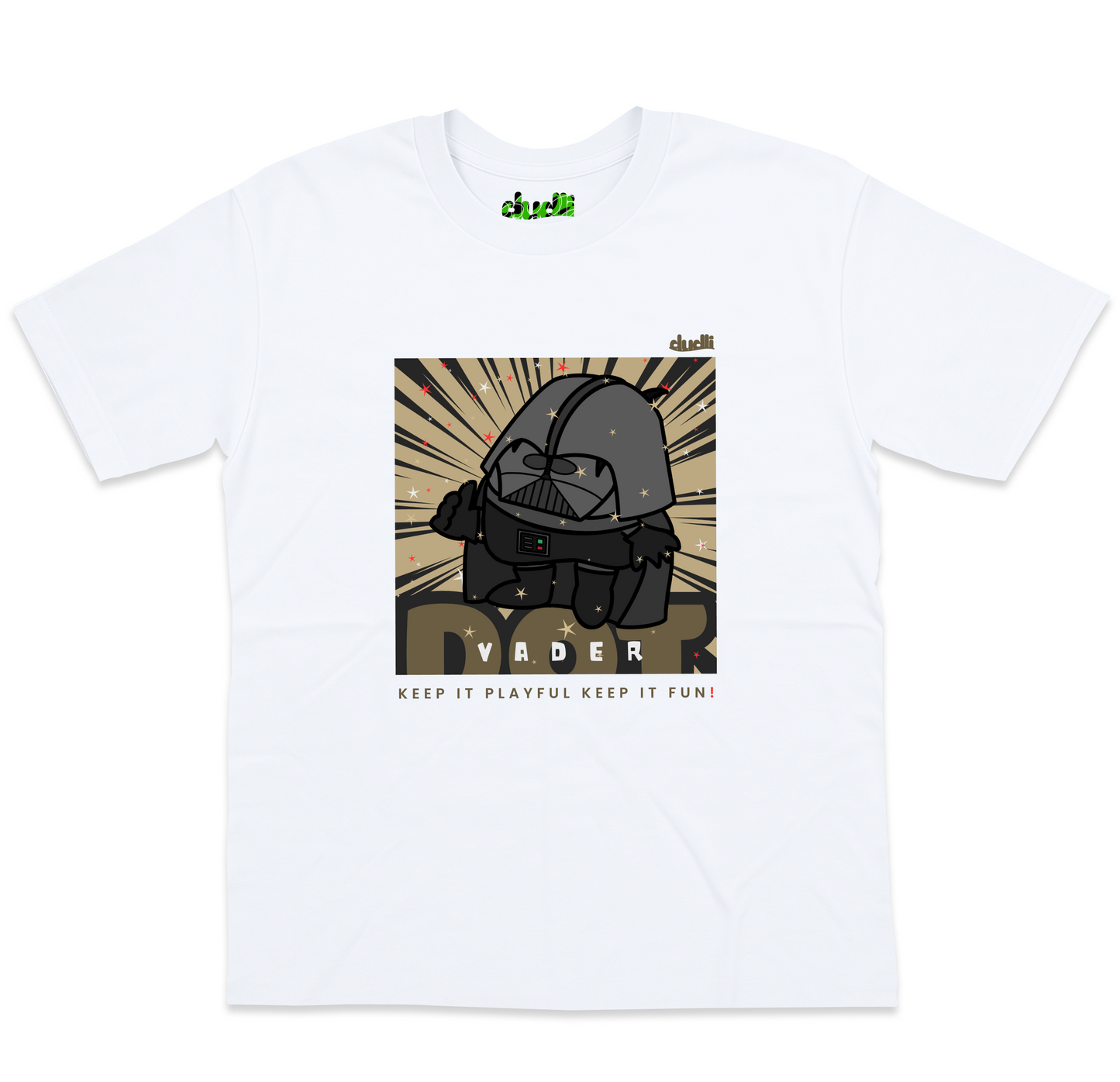Dudli Playful Graphic Tshirts Dot Vader - White - oversized_fit