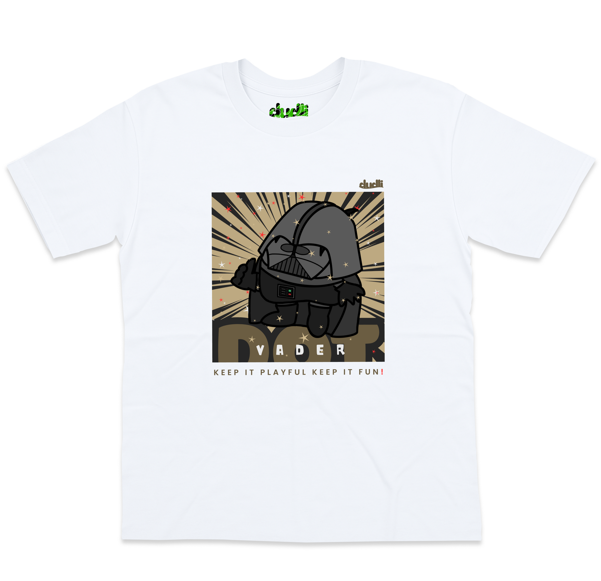 Dudli Playful Graphic Tshirts Dot Vader - White - oversized_fit