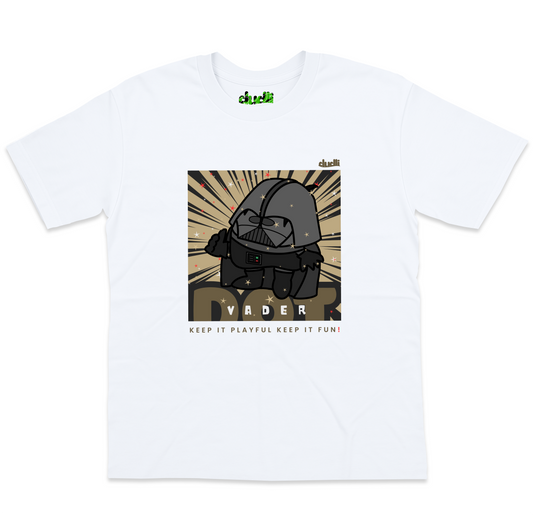 Dudli Playful Graphic Tshirts Dot Vader - White - oversized_fit