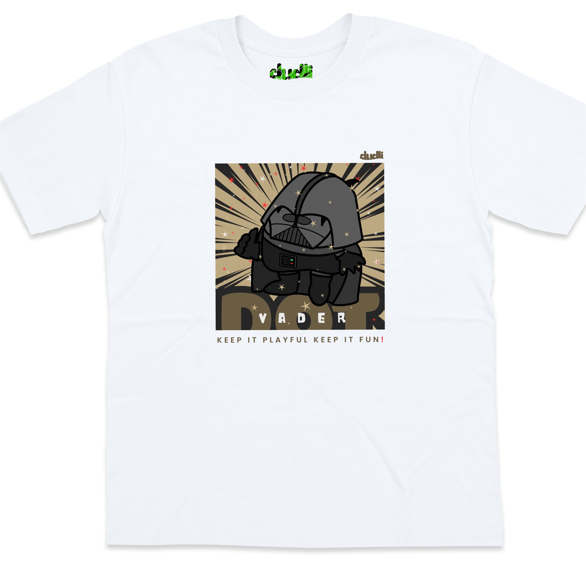 Dudli Playful Graphic Tshirts Dot Vader - White - oversized_fit