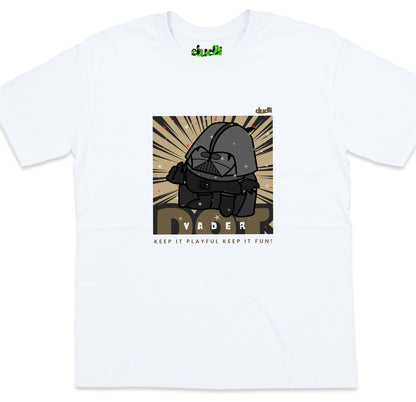Dudli Playful Graphic Tshirts Dot Vader - White - oversized_fit