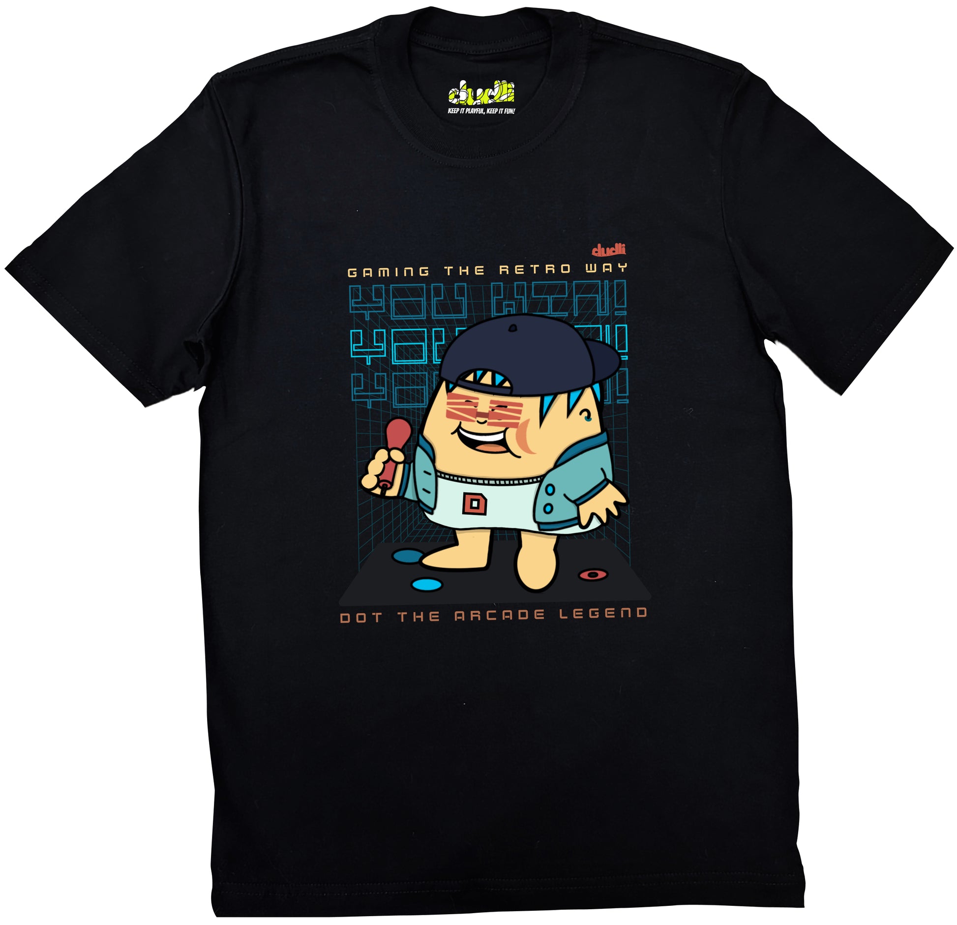 Dudli Playful Graphic Tshirts - Arcade Legend - Neon Clash - regular_fit