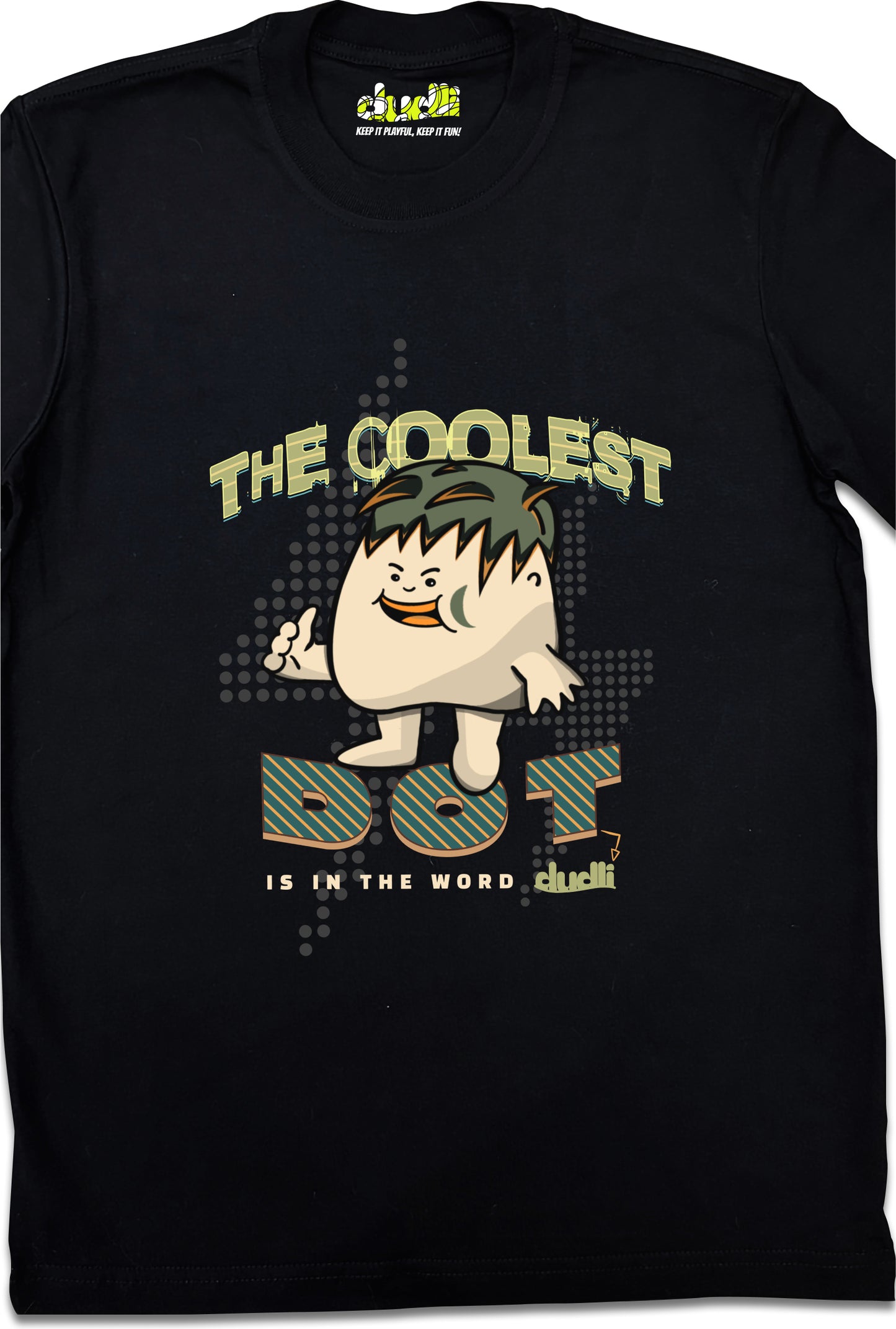 Dudli Playful Graphic Tshirts - The Coolest Dot - Electric Lime - product_card