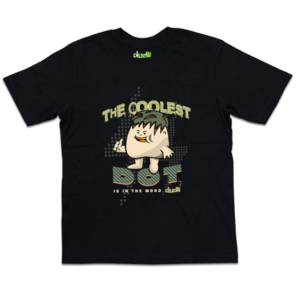 Dudli Playful Graphic Tshirts - The Coolest Dot - Electric Lime - oversized_fit