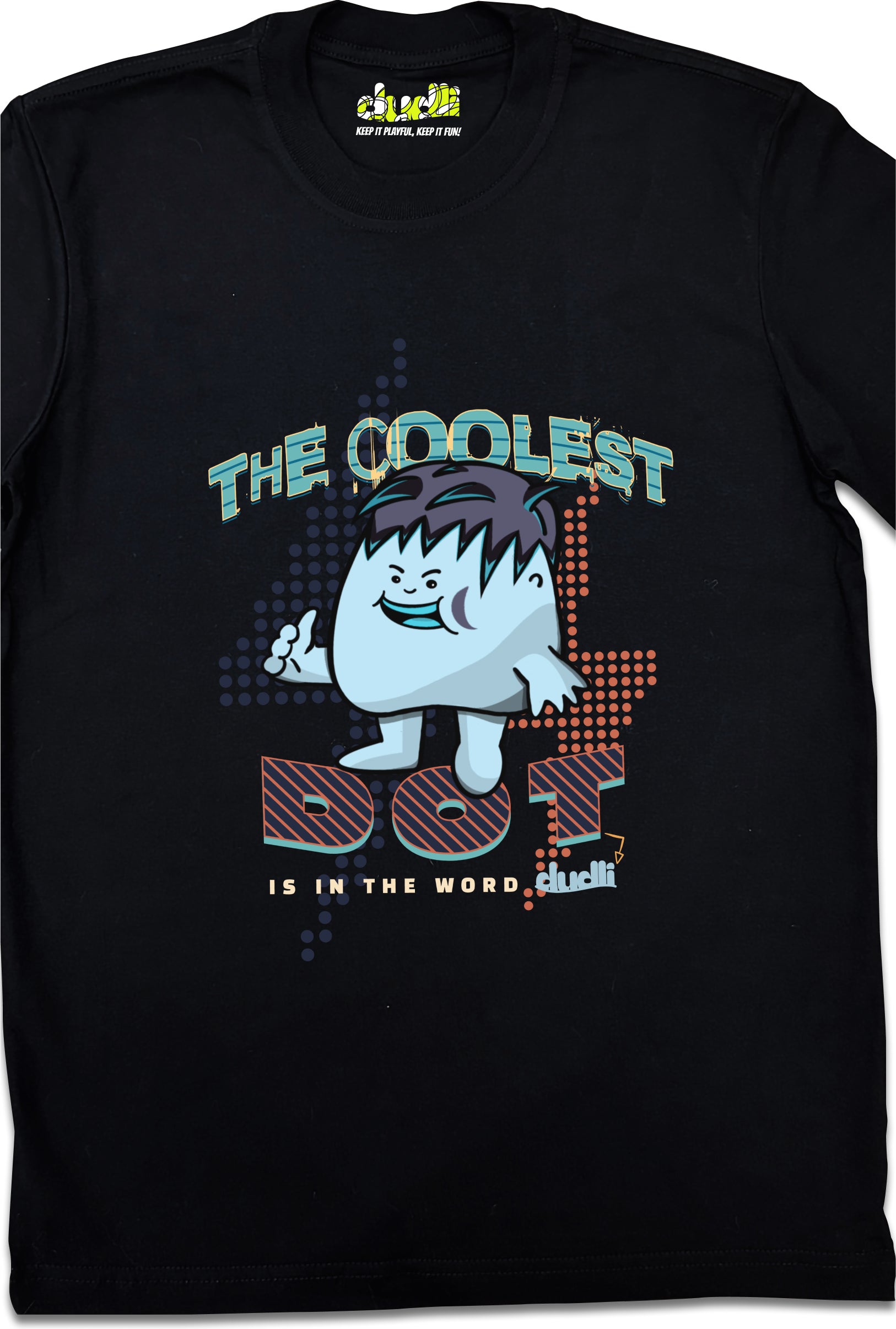 Dudli Playful Graphic Tshirts - The Coolest Dot - Turbo Blue - product_card