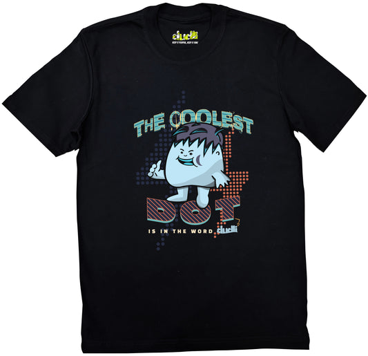 Dudli Playful Graphic Tshirts - The Coolest Dot - Turbo Blue - regular_fit