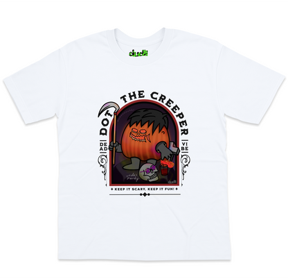 Dudli Graphic Tees - Dot the Creeper - White - oversized_fit