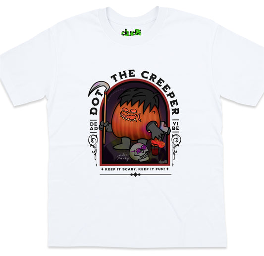 Dudli Graphic Tees - Dot the Creeper - White - oversized_fit