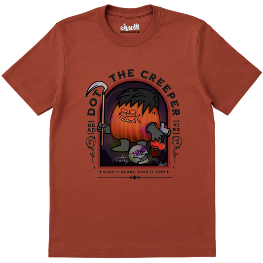 Dudli Playful Graphic Tshirts Dot the Creeper - Brick - regular_fit