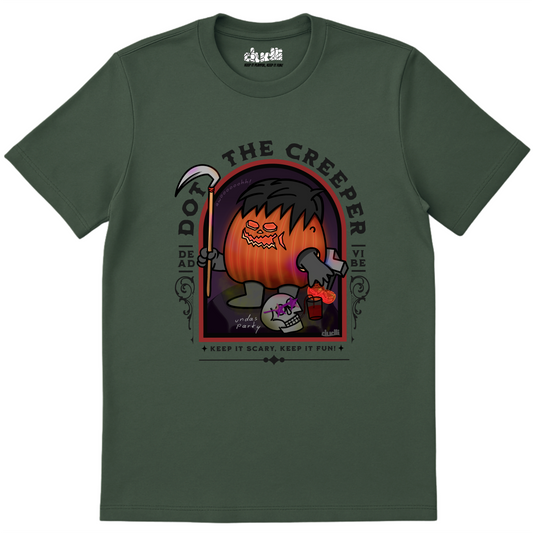 Dudli Playful Graphic Tshirts Dot the Creeper - Moss - regular_fit