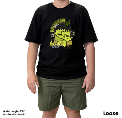 Dudli Graphic Tees - Drunkenstein - Black - oversized_fit