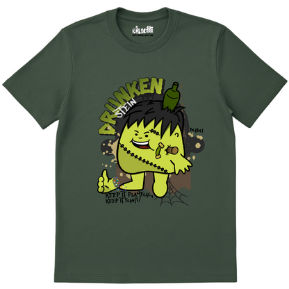 Dudli Playful Graphic Tshirts Drunkenstein - Moss - regular_fit
