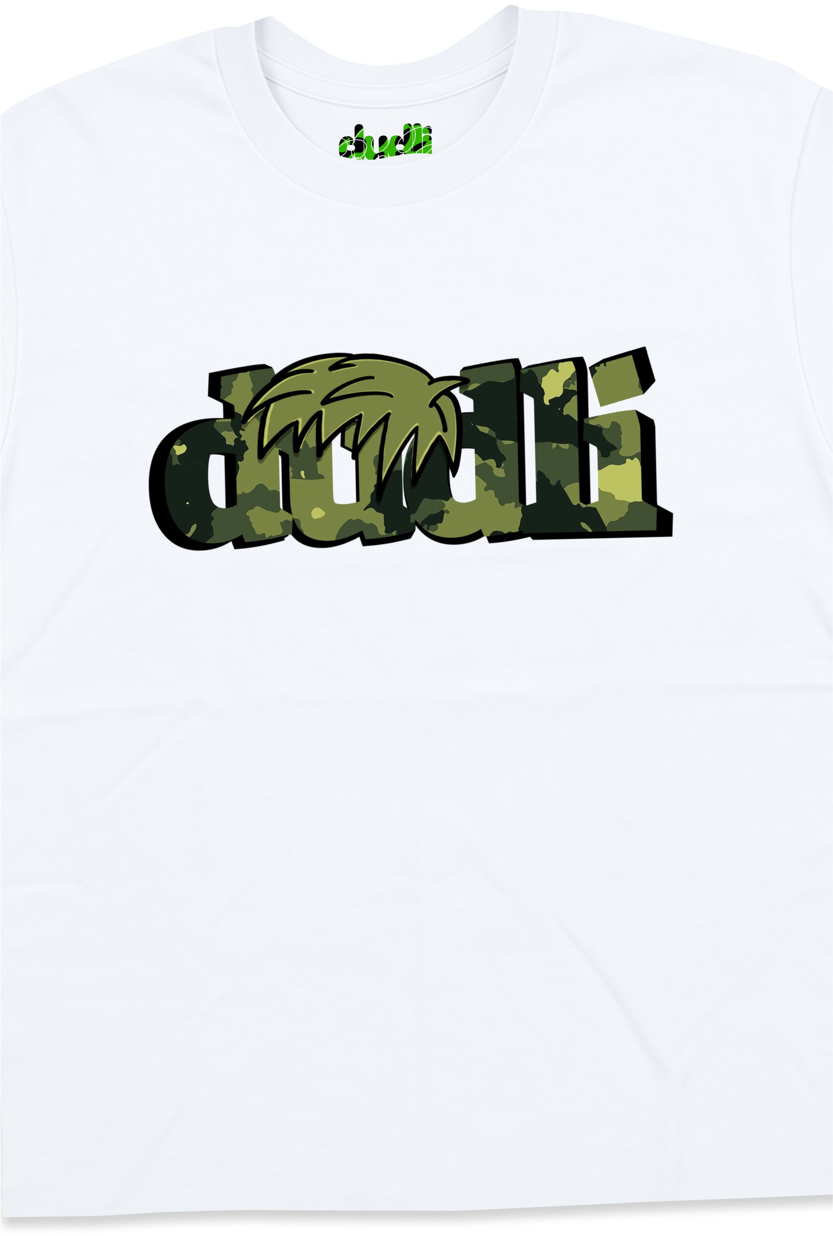 Dudli Playful Graphic Tshirts - Dudlify - DUDLI Camo - Moss - White - product_card