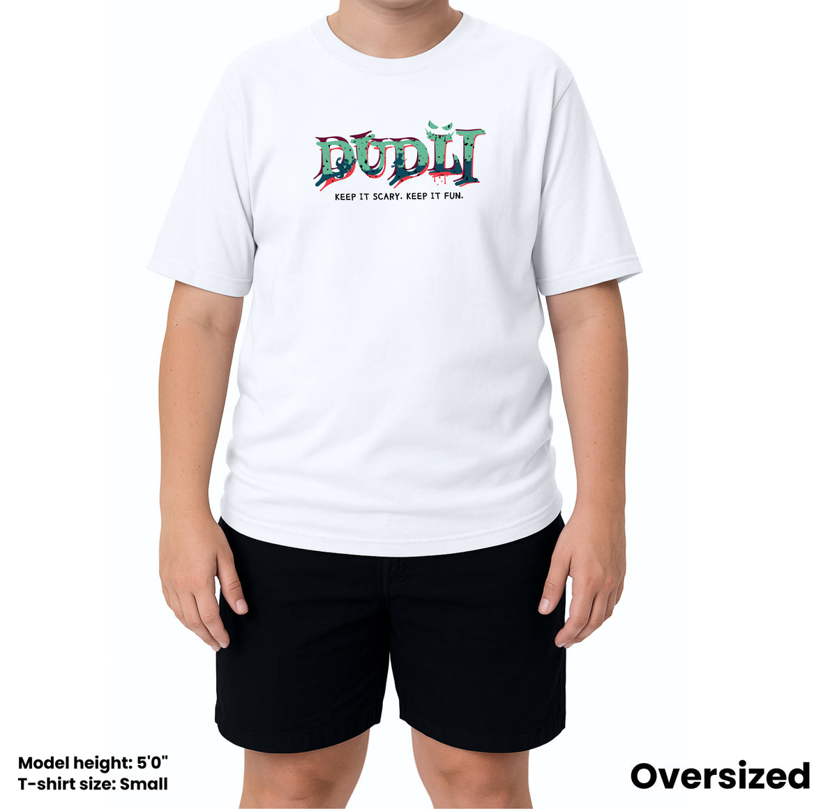 Dudli Graphic Tees Dudlify - Creepers - White - oversized_fit