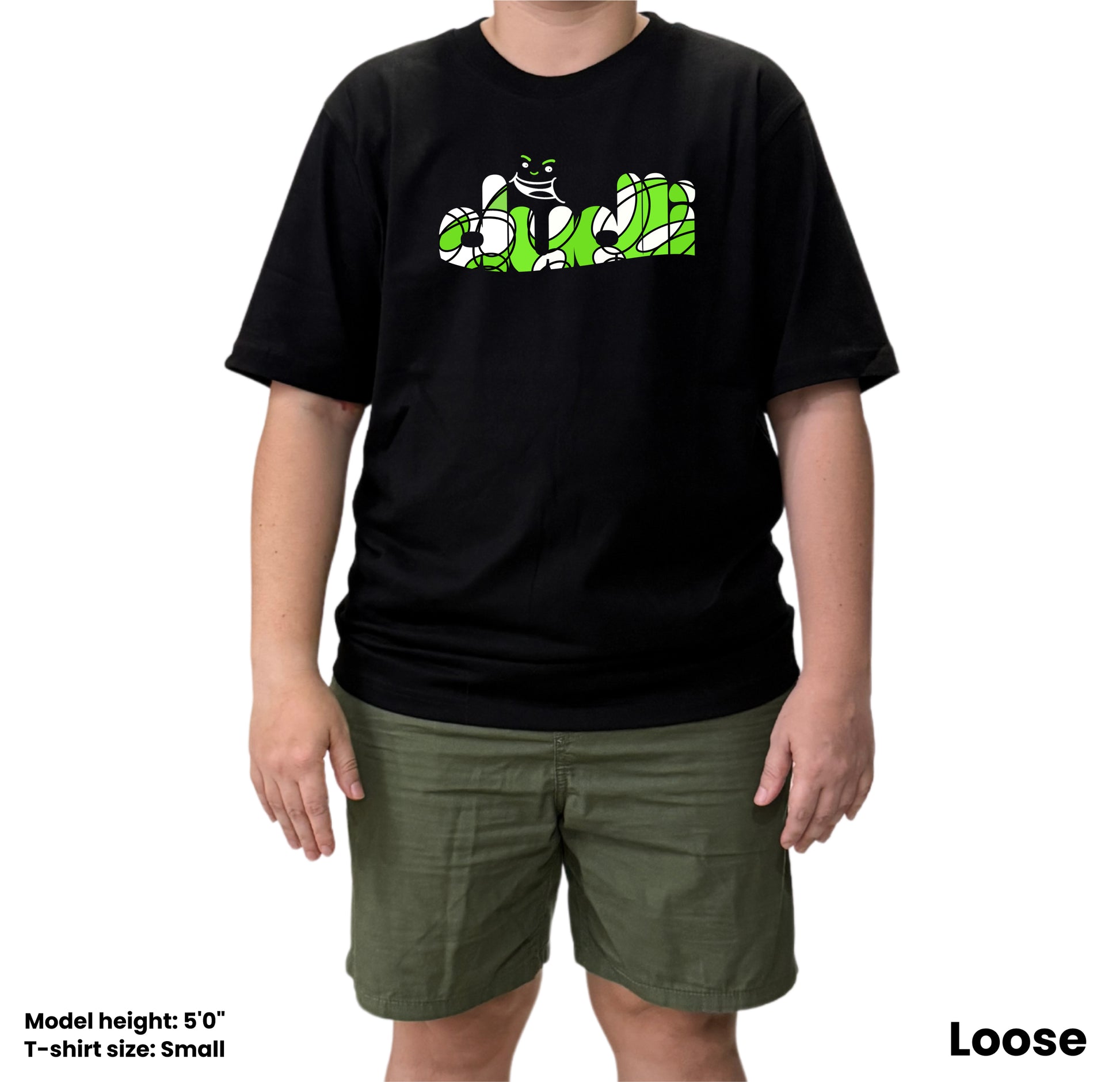 Dudli Playful Graphic Tshirts - Dudlify - DUDLI Curly - Lime - oversized_fit