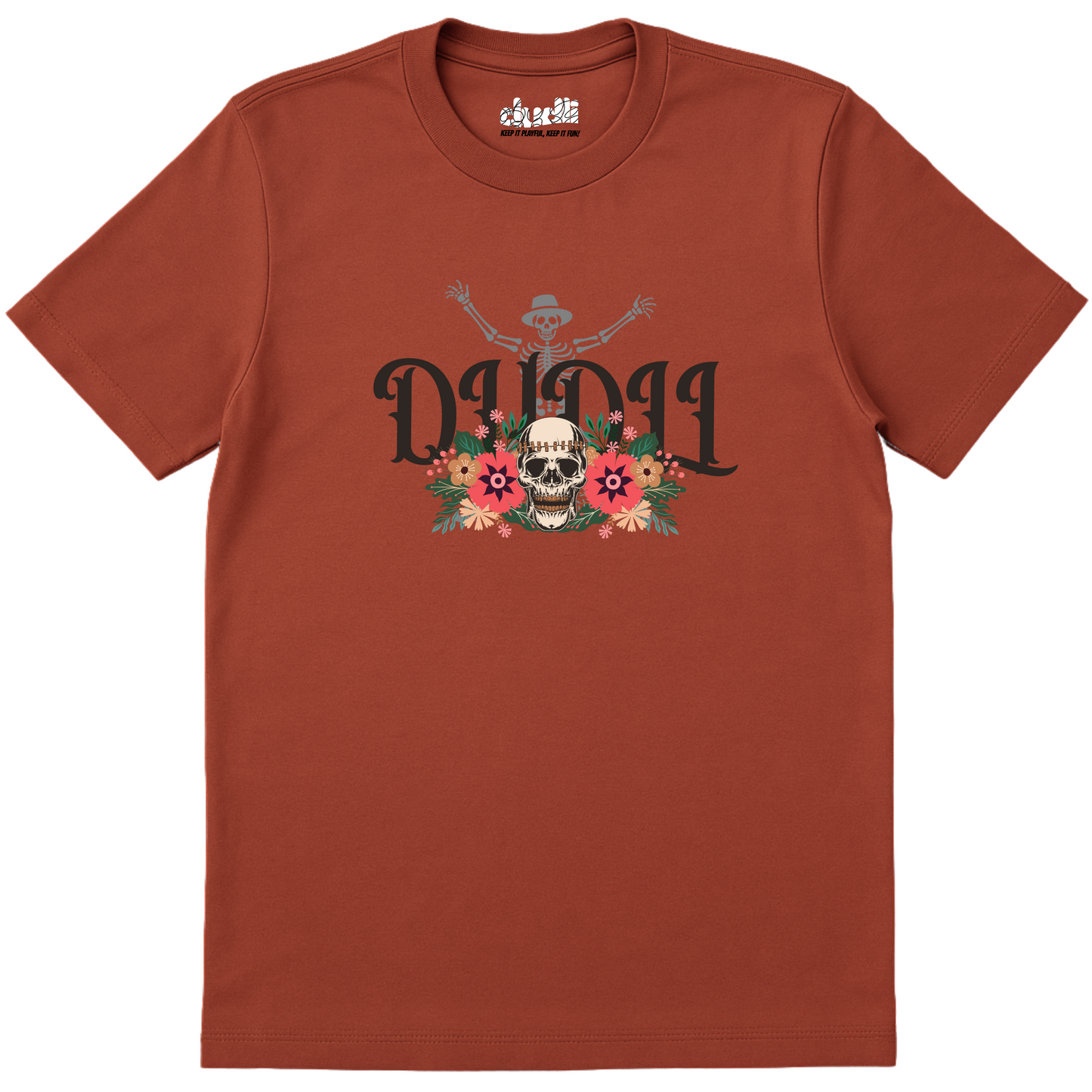 Dudli Graphic Tees Dudlify - Skull - Brick - regular_fit