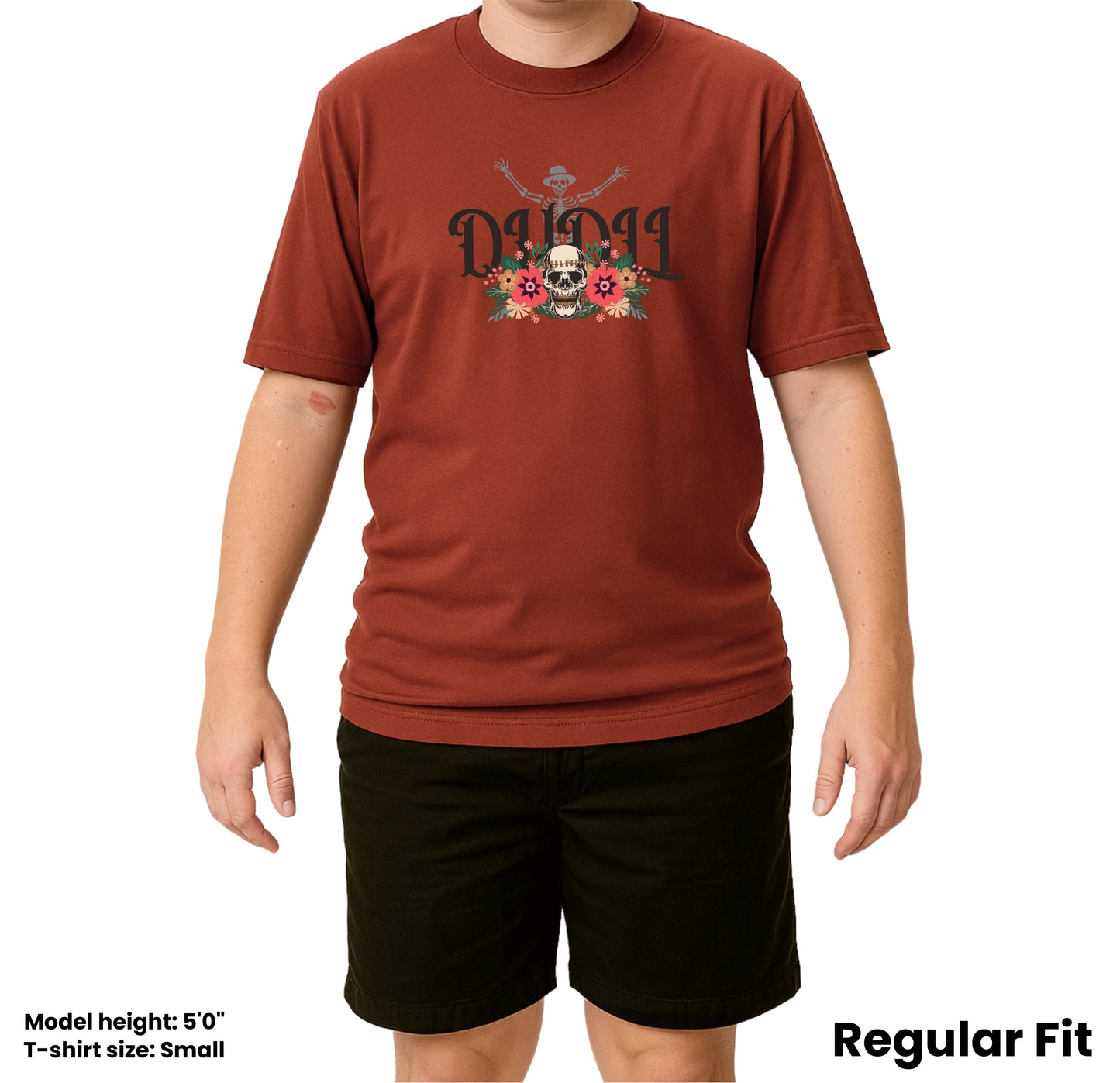 Dudli Graphic Tees Dudlify - Skull - Brick - regular_fit