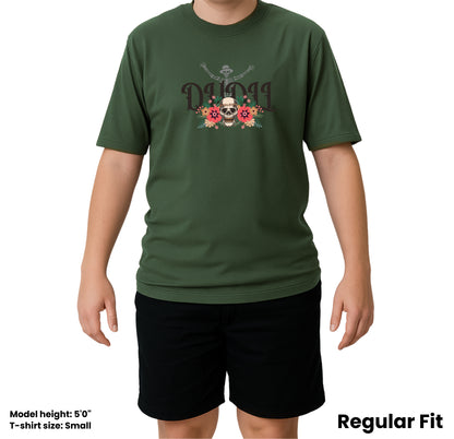 Dudli Playful GraphicT shirts Dudlify - Skull - Moss - regular_fit
