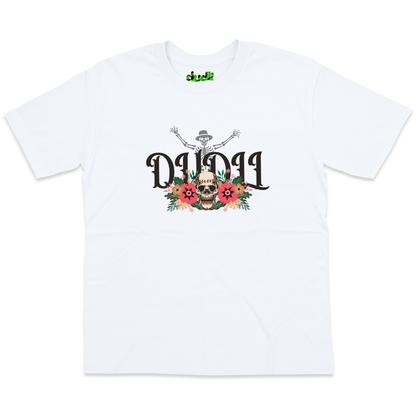 Dudli Graphic Tees - Dudlify - Skull - White - oversized_fit