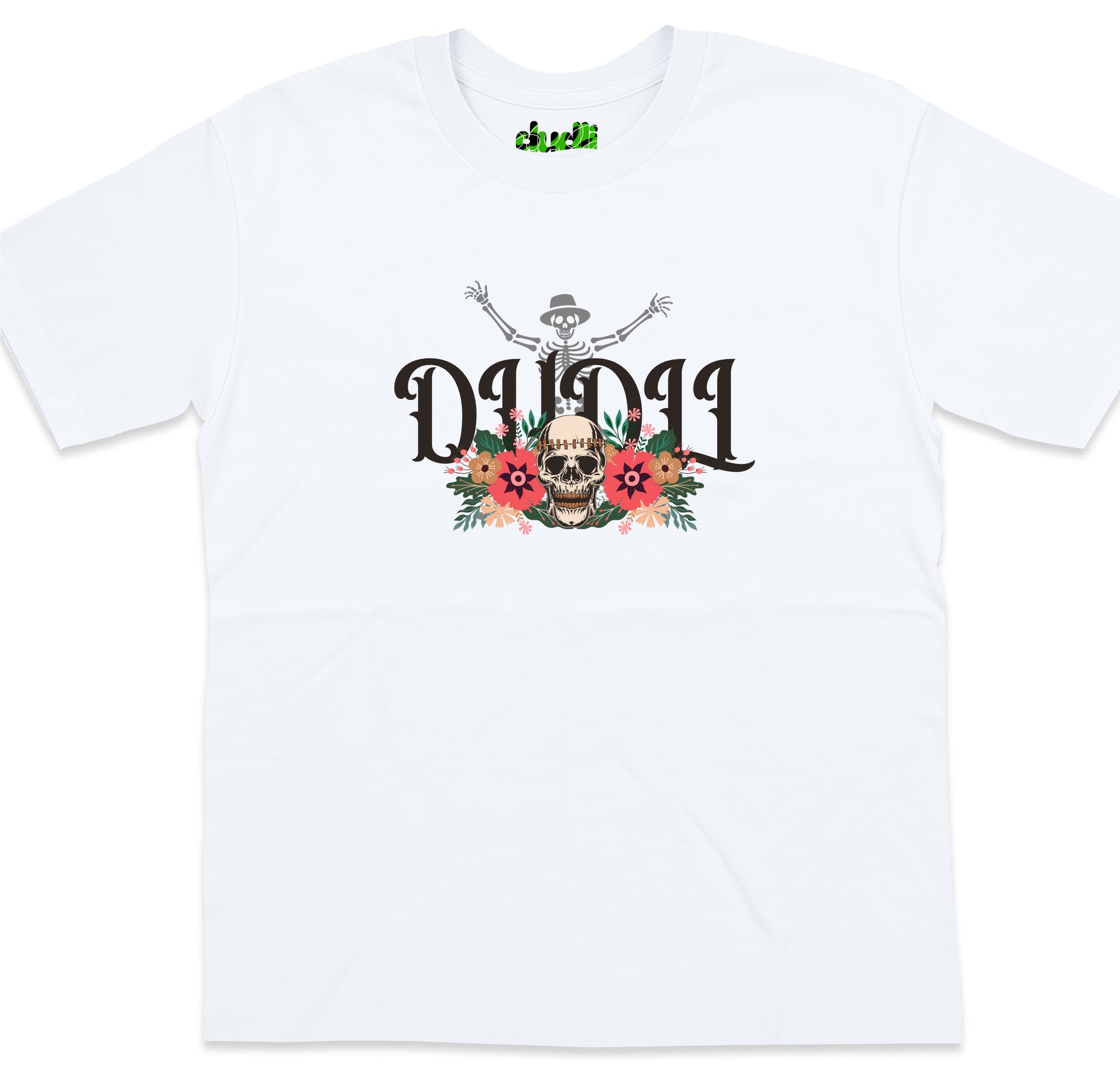 Dudli Graphic Tees - Dudlify - Skull - White - oversized_fit