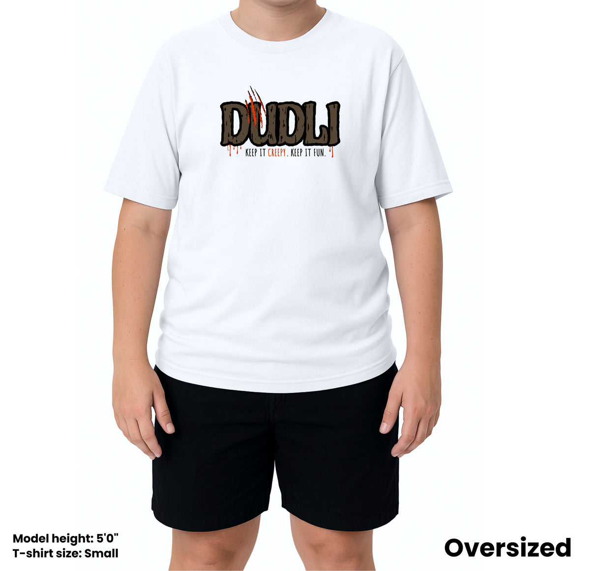 Dudli Graphic Tees - Dudlify - Woods - White - oversized_fit