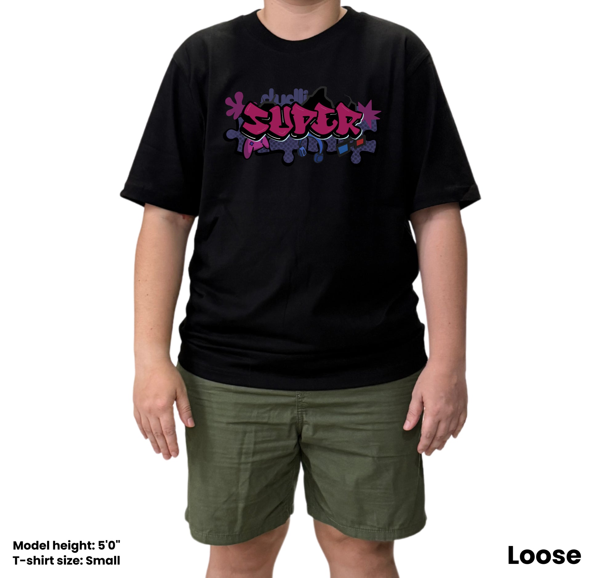 Dudli Playful Graphic Tshirts - Graffitti - SUPER - Bubble Gum - oversized_fit