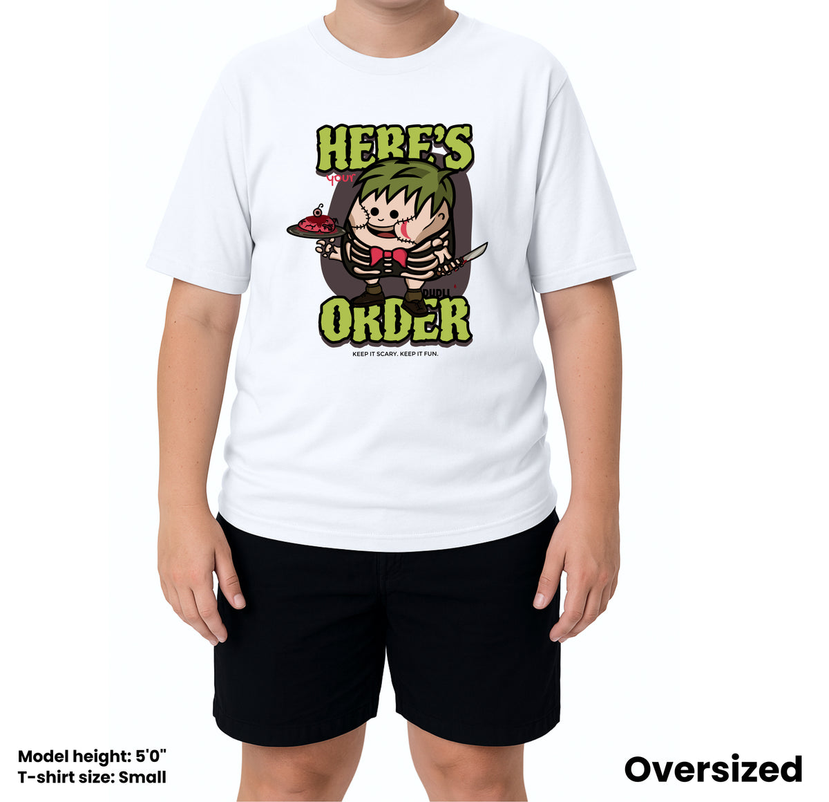 Dudli Graphic Tees Here's Your Order - White - oversized_fit