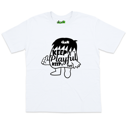 Dudli Graphic Tees - KIPKIF - Overload - White - oversized_fit